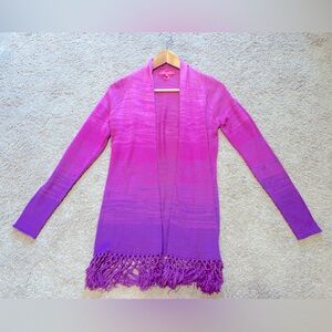 Lilly Pulitzer Tatum Ombre Fringe Cardigan (size XXS)